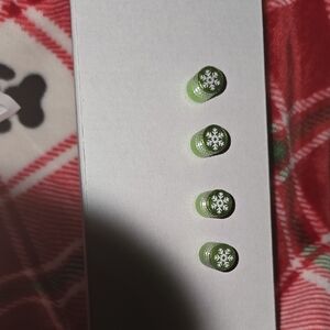 Green Snowflake Nail Stickers